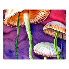 Foraging Mushroom Garden Premium Plush Fleece Blanket (large) by GardenOfOphir