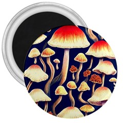 Natural Mushroom Fairy Garden 3  Magnets by GardenOfOphir