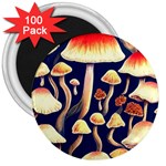 Natural Mushroom Fairy Garden 3  Magnets (100 pack) Front