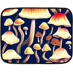 Natural Mushroom Fairy Garden One Side Fleece Blanket (mini) by GardenOfOphir