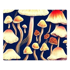 Natural Mushroom Fairy Garden Premium Plush Fleece Blanket (large) by GardenOfOphir