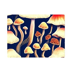 Natural Mushroom Fairy Garden One Side Premium Plush Fleece Blanket (mini) by GardenOfOphir