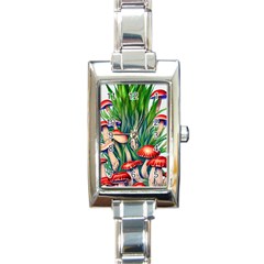 Vintage Mushroom Rectangle Italian Charm Watch by GardenOfOphir