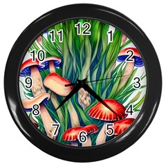 Vintage Mushroom Wall Clock (black) by GardenOfOphir