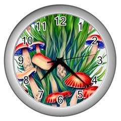 Vintage Mushroom Wall Clock (silver) by GardenOfOphir