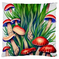 Vintage Mushroom Large Cushion Case (two Sides) by GardenOfOphir