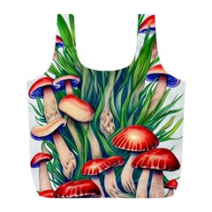 Vintage Mushroom Full Print Recycle Bag (l) by GardenOfOphir