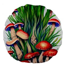 Vintage Mushroom Large 18  Premium Flano Round Cushions by GardenOfOphir