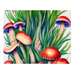 Vintage Mushroom Premium Plush Fleece Blanket (large) by GardenOfOphir