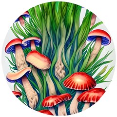 Vintage Mushroom Wooden Puzzle Round by GardenOfOphir