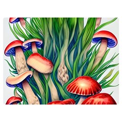 Vintage Mushroom One Side Premium Plush Fleece Blanket (extra Small) by GardenOfOphir