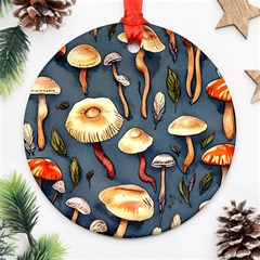 Forest Mushrooms Ornament (round) by GardenOfOphir