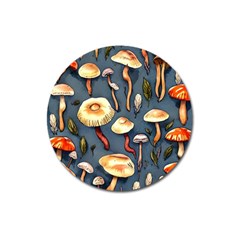 Forest Mushrooms Magnet 3  (round) by GardenOfOphir