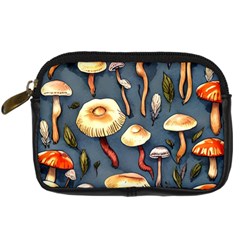 Forest Mushrooms Digital Camera Leather Case by GardenOfOphir