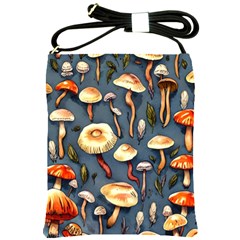 Forest Mushrooms Shoulder Sling Bag by GardenOfOphir