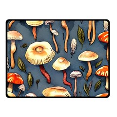 Forest Mushrooms One Side Fleece Blanket (small) by GardenOfOphir