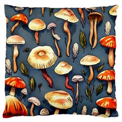 Forest Mushrooms Large Premium Plush Fleece Cushion Case (two Sides) by GardenOfOphir