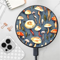 Forest Mushrooms Wireless Fast Charger(black) by GardenOfOphir