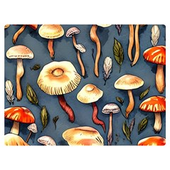 Forest Mushrooms One Side Premium Plush Fleece Blanket (extra Small) by GardenOfOphir