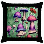 Fairycore Throw Pillow Case (Black) Front