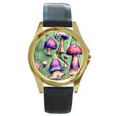 Fairycore Round Gold Metal Watch by GardenOfOphir