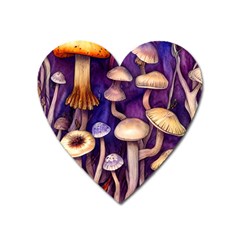 Whimsical Forest Mushroom Heart Magnet by GardenOfOphir