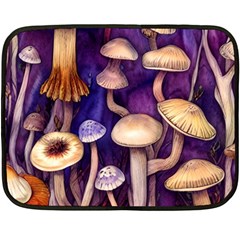 Whimsical Forest Mushroom One Side Fleece Blanket (mini) by GardenOfOphir