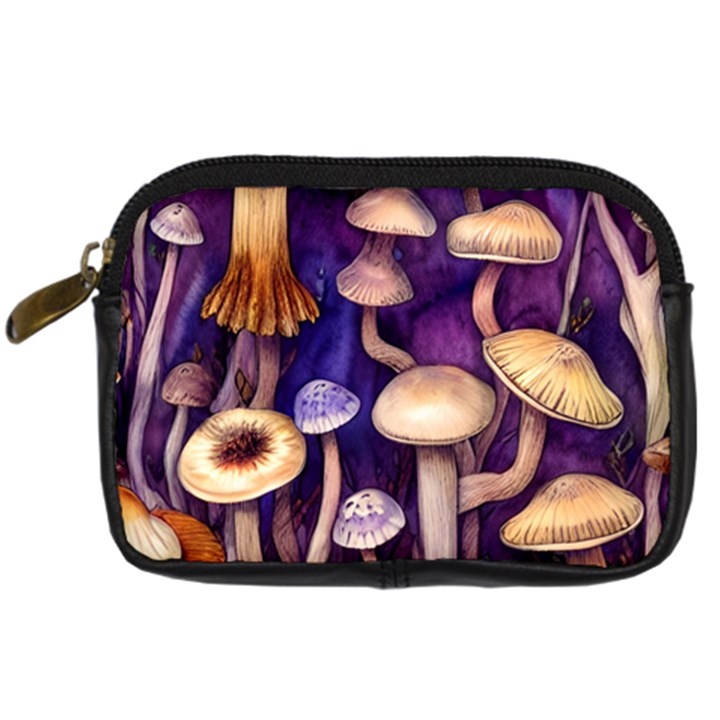 Whimsical Forest Mushroom Digital Camera Leather Case