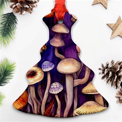 Whimsical Forest Mushroom Christmas Tree Ornament (two Sides) by GardenOfOphir