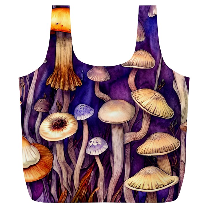 Whimsical Forest Mushroom Full Print Recycle Bag (XL)