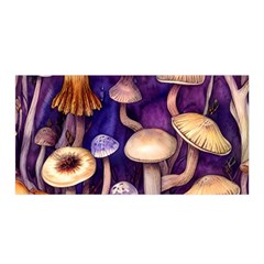 Whimsical Forest Mushroom Satin Wrap 35  X 70  by GardenOfOphir