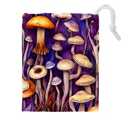 Whimsical Forest Mushroom Drawstring Pouch (4xl) by GardenOfOphir