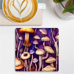 Whimsical Forest Mushroom Uv Print Square Tile Coaster  by GardenOfOphir