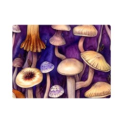 Whimsical Forest Mushroom One Side Premium Plush Fleece Blanket (mini) by GardenOfOphir