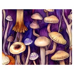 Whimsical Forest Mushroom One Side Premium Plush Fleece Blanket (medium) by GardenOfOphir