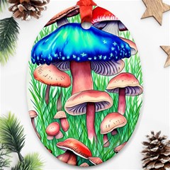 Light And Airy Mushroom Witch Artwork Ornament (oval) by GardenOfOphir