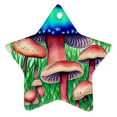 Light And Airy Mushroom Witch Artwork Ornament (star)