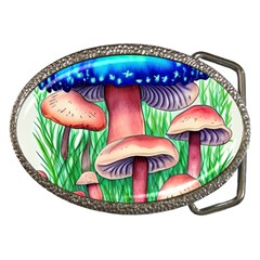 Light And Airy Mushroom Witch Artwork Belt Buckles by GardenOfOphir