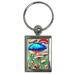 Light And Airy Mushroom Witch Artwork Key Chain (rectangle) by GardenOfOphir