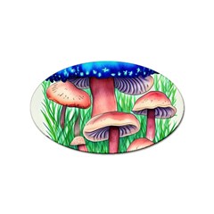 Light And Airy Mushroom Witch Artwork Sticker Oval (10 Pack) by GardenOfOphir