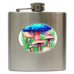 Light And Airy Mushroom Witch Artwork Hip Flask (6 Oz) by GardenOfOphir