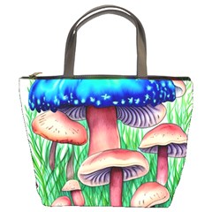 Light And Airy Mushroom Witch Artwork Bucket Bag by GardenOfOphir