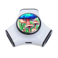 Light And Airy Mushroom Witch Artwork 3-port Usb Hub by GardenOfOphir