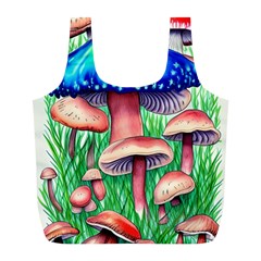 Light And Airy Mushroom Witch Artwork Full Print Recycle Bag (l) by GardenOfOphir