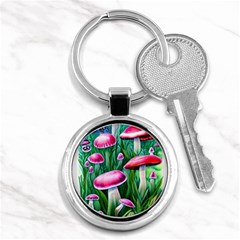 Foreboding Goblincore Mushroom Key Chain (round) by GardenOfOphir