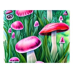 Foreboding Goblincore Mushroom Premium Plush Fleece Blanket (large) by GardenOfOphir