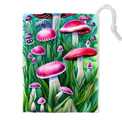 Foreboding Goblincore Mushroom Drawstring Pouch (4xl) by GardenOfOphir