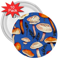 Tiny And Delicate Animal Crossing Mushrooms 3  Buttons (10 Pack)  by GardenOfOphir