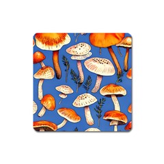 Tiny And Delicate Animal Crossing Mushrooms Square Magnet by GardenOfOphir