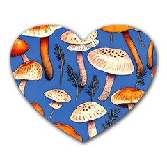 Tiny And Delicate Animal Crossing Mushrooms Heart Mousepad by GardenOfOphir